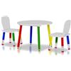 BAKAJI Set Tavolo con 2 Sedie Gioco per Bambini in Legno con Gambe a Forma di Matita Disegno Scuola