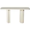 DRW Tavolo da ingresso dal design moderno, bianco, in legno laccato, 150 x 40 x 80 cm