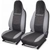 Auto Accessori Lupex Coprisedili Compatibili per Twingo 2007 al 2024 | Coppia anteriore II e III serie, Nero - Grigio Chiaro, Made In Italy, Copri poggiatesta anteriori integrato, Policotone