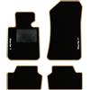 QUEMAR Tappetini Auto per Serie 1 2004-2014, Bordo Beige, 2 Ricami | E81 - E82 - E87 - E88 / Kit Tappeti Moquette e Gomma su Misura / Set 2 Anteriori + 2 Poster. / Ricami e Colori Personalizzati