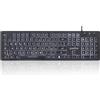 PERIBOARD-317 Tastiera Retroilluminata LED Bianchi USB Cablata, Full-Size, Lette