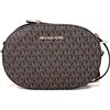 Michael Kors Jet Set Travel Medium Signature Oval Crossbody Bag Marrone, Marrone, Medium, 35R3GM9M1L