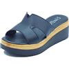 Cinzia Soft IAF343281 Nero Sandali scalsati per Donna con Zeppa Alta in Pelle Nera