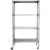 Simon Rack Scaffale metallo con ruote 1575x900x400 mm - Simonclick | 4 altezze, Ripiano in metallo, Punto di flessione 75 kg, Vernice anticorrosione, Montaggio sistema a clic, Zincato