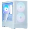 ZALMAN Case PC Mini Tower ZALMAN P30 AIR, Micro ATX/Mini-ITX, 3x140 mm A-RGB, frontale in rete, USB-C/3.0, bianco
