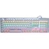 Merkloos Tastiera meccanica retro, 104 tasti, stile punk, tastiera da gaming rotonda, design ergonomico con illuminazione multicolore, adatta per computer desktop e portatili