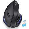 Merkloos Mouse verticale, wireless, 2,4 GHz, ricaricabile, ergonomica, con interruttore on/off e DPI regolabili