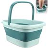Merkloos Bagno per i piedi con idromassaggio, pieghevole, capacità 15 litri, ideale per trattamenti ai piedi, benessere, riduzione della fatica (verde chiaro)