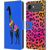 Head Case Designs Custodia a portafoglio in pelle con motivo giraffa colorata e sagome di animali, compatibile con Apple iPhone 17 Air