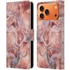 Head Case Designs Custodia a portafoglio con licenza ufficiale Nature Magick in pelle color oro rosa con effetto marmo, compatibile con Apple iPhone 17 Pro Max
