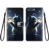 KARTXITAI Cover Compatibile con Huawei Honor V9/Honor 8 Pro Pelle TPU Portafoglio Magnetica con Disegni Motivo Animale Flip Custodia in Libro Slot Schede Custodia-Gatto della luna,cielo,stelle