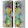 Head Case Designs Custodia a portafoglio in pelle con licenza ufficiale Wyanne No Treat Blues Cat compatibile con Apple iPhone 17