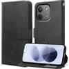 Tawarror Cover per Xiaomi Redmi Note 17 Pro Max, Premium Pelle PU, Nero