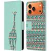 Head Case Designs Custodia a portafoglio in pelle con motivo giraffa con silhouette di animali compatibile con Apple iPhone 17 Pro Max
