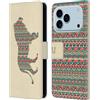 Head Case Designs Custodia a portafoglio in pelle con motivo leone e sagome di animali, compatibile con Apple iPhone 17 Pro