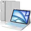 FOGARI Per iPad Air 11/ 5ª/4ª generazione e iPad Pro 11 Cover Tastiera | Tastiera Bluetooth Rimovibile con Retroilluminazione 7 colori e Touchpad per iPad Air 11 M4 2026/M3 2025/M2 2024, Grigio