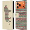 Head Case Designs Custodia a portafoglio in pelle con motivo leone e sagome di animali, compatibile con Apple iPhone 17 Pro Max