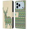 Head Case Designs Custodia a portafoglio in pelle con motivo cervo con sagome di animali compatibile con Apple iPhone 17 Pro