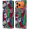 Head Case Designs Custodia a portafoglio in pelle con licenza ufficiale Katerina Kirilova con pavoni e rose, compatibile con Apple iPhone 17 Pro Max