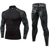 LNFINTDO Set di biancheria intima termica da uomo a maniche lunghe con collo alto e pantaloni lunghi per allenamento, sci, corsa, escursionismo
