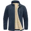 TOMEEK Giacca Invernale Uomo in Pile Felpa Giubbino Inverno con Zip Tasche Giubbotto Spesso Calda Cappotto Casual Jacket Sportivo Giacche Fleece Senza Cappuccio Outdoor