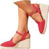 Generico Espadrillas Donna Sandali con Zeppa Trendy, Décolleté con Zeppa Punta Morbida, Sandali con Tacco Sottile e Plateau Robusto, Scarpe Raffinate Sicure per Cerimonie e Occasioni