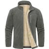 TOMEEK Giacca Invernale Uomo in Pile Felpa Giubbino Inverno con Zip Tasche Giubbotto Spesso Calda Cappotto Casual Jacket Sportivo Giacche Fleece Senza Cappuccio Outdoor