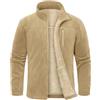 TOMEEK Giacca Invernale Uomo in Pile Felpa Giubbino Inverno con Zip Tasche Giubbotto Spesso Calda Cappotto Casual Jacket Sportivo Giacche Fleece Senza Cappuccio Outdoor