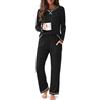 Ekouaer Pigiama Donna Lungo 100% Cotone Pigiama Girocollo Tuta da Casa | Traspirante e Delicato Sulla Pelle, Pantaloni Pigiama con Tasche, Loungewear Leggero per Donna, per Dormire e Tempo Libero