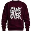 Printera Felpa divertente con scritta Game Over Gamer Gamer | Console per videogiochi Arcade Nerd Geek Controller Splatter Distressed Urban Pennello Scrittura Compleanno PC