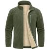 TOMEEK Giacca Invernale Uomo in Pile Felpa Giubbino Inverno con Zip Tasche Giubbotto Spesso Calda Cappotto Casual Jacket Sportivo Giacche Fleece Senza Cappuccio Outdoor