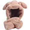 YEKEYI Berretto invernale caldo con orecchie pop-up, cappello in peluche con orecchie in movimento, cappello da coniglio per donne e ragazze