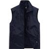 Generisch Gilet da uomo per esterni, con cerniera e tasche, gilet da pesca, taglie grandi, casual, leggero, caldo, per attività all'aperto, tinta unita, classico, per autunno e inverno