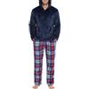 Lovasy Pigiama Pile Uomo Caldo con Cappuccio Pigiami Due Pezzi Invernale | Comodo Pigiama Lungo Completo Casual per Casa con Tasche S-XXL