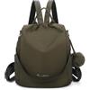 OLIVIA WONG - Zaino antifurto impermeabile da donna (13 l), zaino trasformabile in borsa con pompon e maniglia decorativa removibile