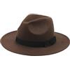 SMELEYOU Cappello Panama da Uomo Vintage in Feltro A Tesa Larga Cappelli Marroni Dell'Entroterra Taglia Unica per Uomo Donna Vestito Costume Cosplay