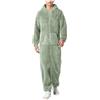 Vhersily 2026 Pigiama Intero Uomo Flanella Tinta Unita Felpa con Cappuccio Pile Invernale Caldo Pajamas Tuta Intera da Notte Onesie Oversize Zipper Pigiamone Coppia Sleepwear Abbigliamento Erotico