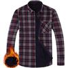 Miaikvs Camicia da Uomo a Quadri Spessa Imbottita Calda Foderata Camicia Casual a Maniche Lunghe Button Down Plaid Giacca con Tasca