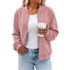 SCHOOLMOON Giacca Bomber Donna Leggera Zip Corto Casual Pilota Blouson | Maniche Lunghe Colletto Da Baseball Autunno Primaverile Elegante Con Tasche
