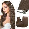 Silk-co Extension Biadesivo Capelli Veri Adesive Tape in Human Hair 10 Fasce 20g 30cm Marrone Scuro