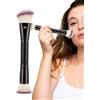 Generic Pennello base per trucco, applicatore di precisione per fondotinta, strumento con setole piatte e rotonde per una miscelazione uniforme della pelle, applicazione cosmetica in crema liquida in polvere