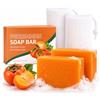 EONFAVE Sapone cachi, 2 pezzi con 2 reti in schiuma, sapone di persimmon contro gli | Sapone esfoliante, idratante, lisciante, per viso, corpo, ascelle, schiuma ricca