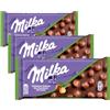 Milka, Nocciolato, Tavoletta di Cioccolato al Latte con Nocciole Intere, Latte 100% Alpino, Cacao Sostenibile, 100g (Confezione da 3)