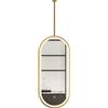 XTGDIEM Specchio da soffitto con luce a LED, supporto ovale in metallo, luci dimmerabili a 3 colori, mobiletto a parete (asta personalizzabile)(Gold,60x120cm)