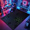 Atemrdsye Tappeto Camera da Letto Ragazzo, Tappeto Gaming Pavimento, Stampa Geometrica Neon Gaming, Antiscivolo, Tappeto Zone Game 3D, Decorative Stanza Gaming 200 x 280 cm