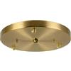 ZEAOLT Rosone Lampadario Soffitto Oro 40cm Rotondo 3 fori Copriplafone | Rosone lampadario soffitto in metallo - Copriplafone per sospensione con viti e tasselli - Base a soffitto per lampadario