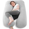 Avmvnvc Cuscino per Gravidanza - Cuscino Gravidanza e Allattamento Forma di U per Dormire - Cuscino per Allattamento e Gravidanza - con Federa in Maglia Sfoderabile e Lavabile - Grigio