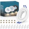 YindaLux 12 Pezzi Cornice Faretto GU10 IP44 Bianca, Telaio Incasso in Alluminio per Bagno, Faretti Soffitto 230V con Portalampada GU10, Ø84mm, Foro 65-75mm, senza Lampadina