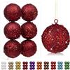 Oairse Palline di Natale grandi da 8 cm, 6 pezzi, infrangibili, grandi, bordeaux, per albero di Natale, decorazioni per albero di Natale, Halloween, vacanze, matrimoni, feste