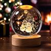 Dongcill Sfera di Cristallo 3D,6 cm Luce Notturna per Bambini con Pupazzo di Neve | Lampada Notturna da Notte a Forma di Sfera in Vetro con Base a LED,Luce Calda,per Camera,Decorazione Casa e Regalo di Natale
